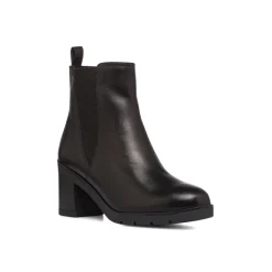 Clearance Stivaletti in pelle con tacco 7 cm neri da donna Donna Stivaletti Donna