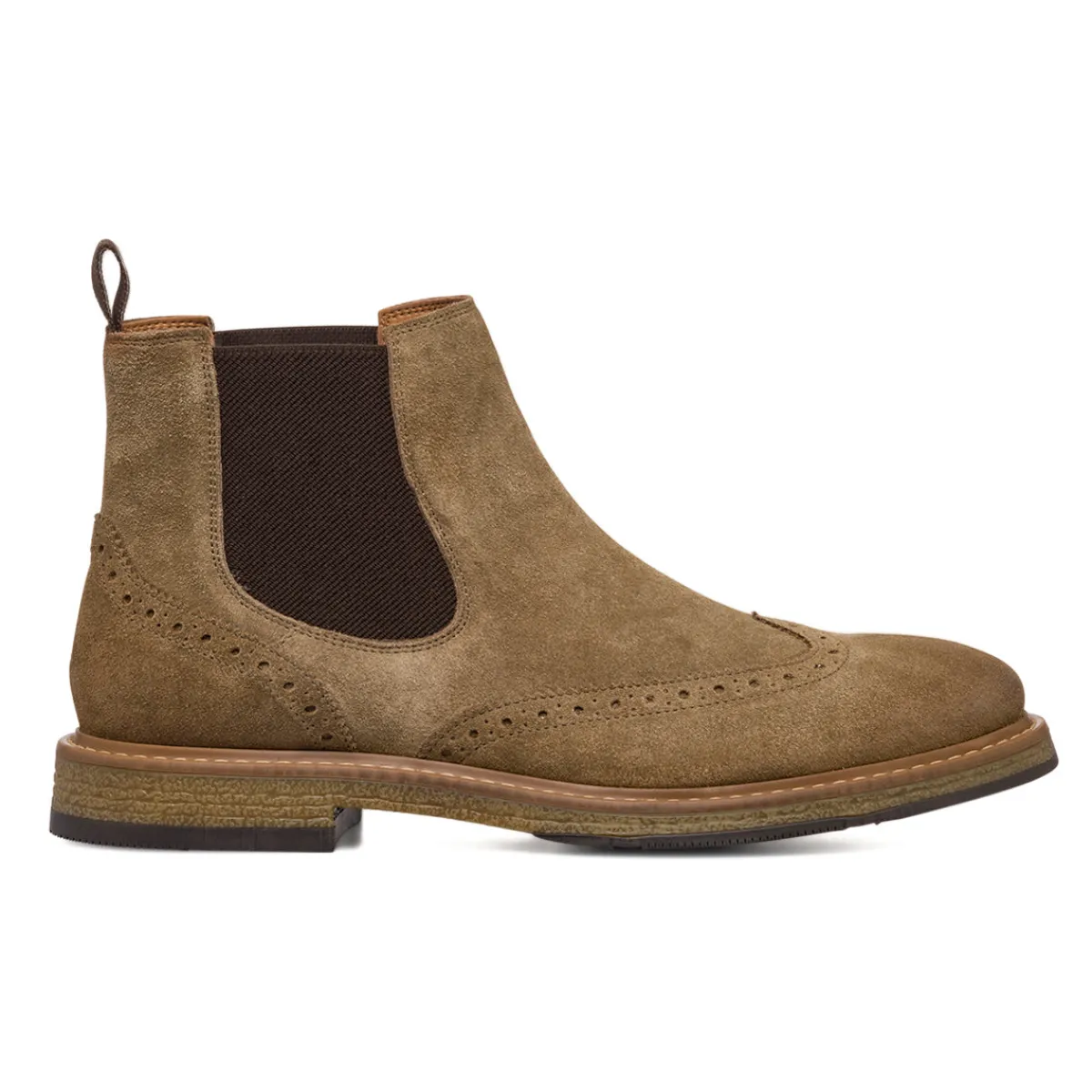 Clearance Stivaletti in pelle effetto scamosciato taupe da Uomo Uomo Polacchine Uomo|Stivaletti Uomo