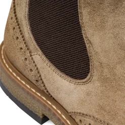 Clearance Stivaletti in pelle effetto scamosciato taupe da Uomo Uomo Polacchine Uomo|Stivaletti Uomo