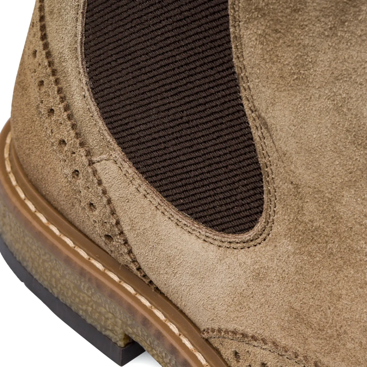 Clearance Stivaletti in pelle effetto scamosciato taupe da Uomo Uomo Polacchine Uomo|Stivaletti Uomo