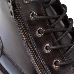 Clearance Stivaletti in pelle marroni da Uomo con zip Uomo Sneakers Uomo|Scarponcini E Anfibi Uomo