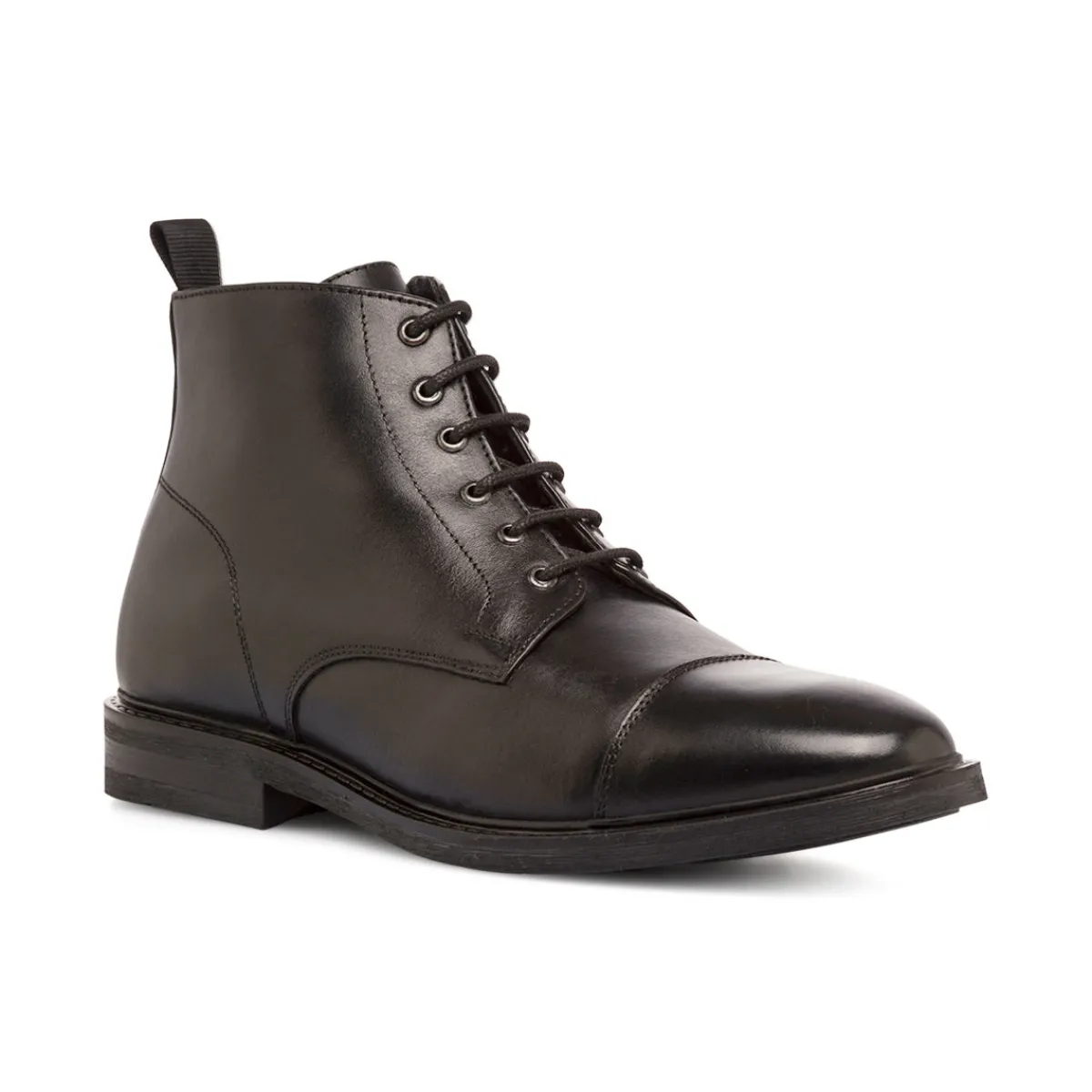 Stivaletti in pelle neri da uomo con zip sul lato Uomo Polacchine Uomo|Stivaletti Uomo