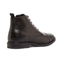 Stivaletti in pelle neri da uomo con zip sul lato Uomo Polacchine Uomo|Stivaletti Uomo