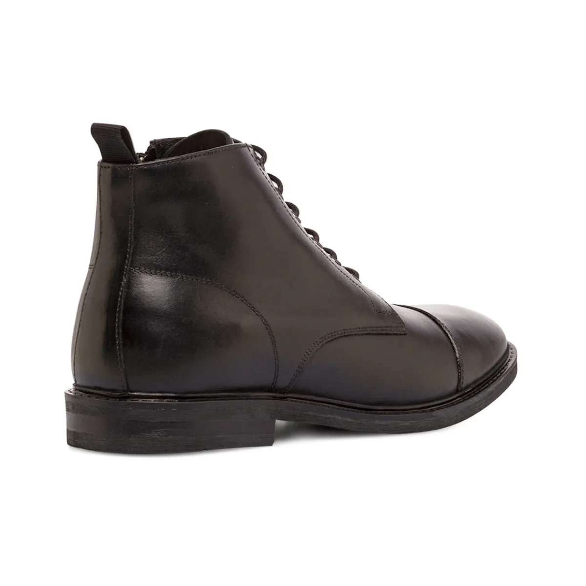 Stivaletti in pelle neri da uomo con zip sul lato Uomo Polacchine Uomo|Stivaletti Uomo