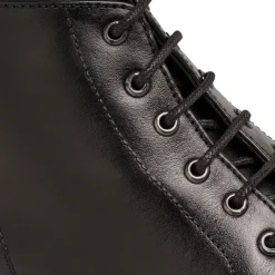 Stivaletti in pelle neri da uomo con zip sul lato Uomo Polacchine Uomo|Stivaletti Uomo