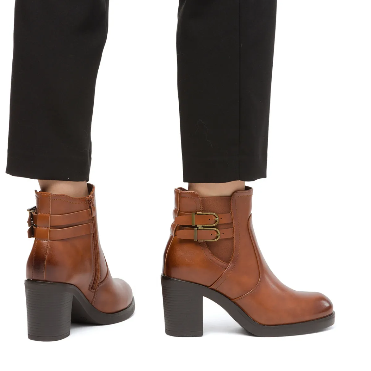 Best Stivaletti marroni con tacco 8,5 cm fibbie effetto vintage da Donna Donna Stivaletti Donna