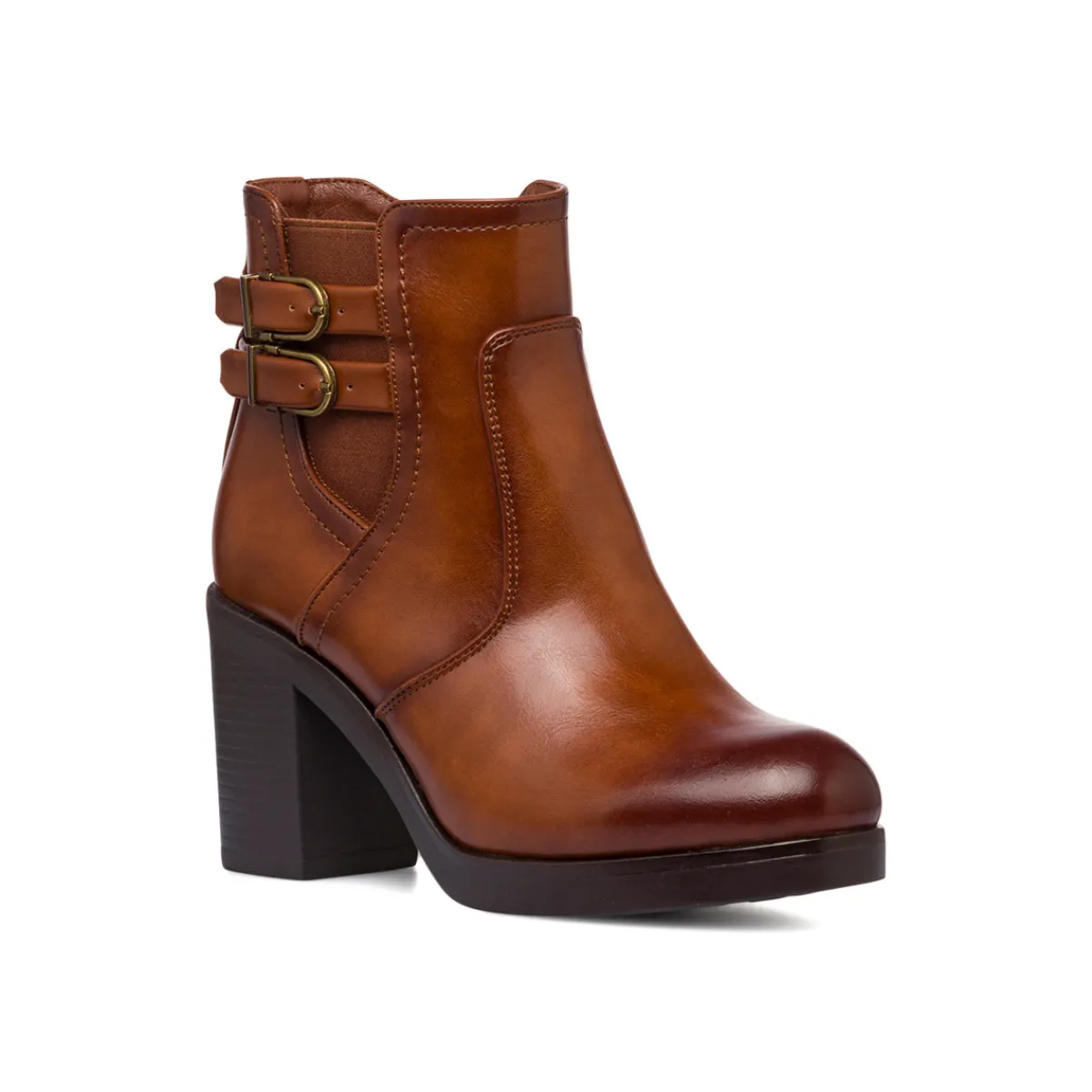 Best Stivaletti marroni con tacco 8,5 cm fibbie effetto vintage da Donna Donna Stivaletti Donna