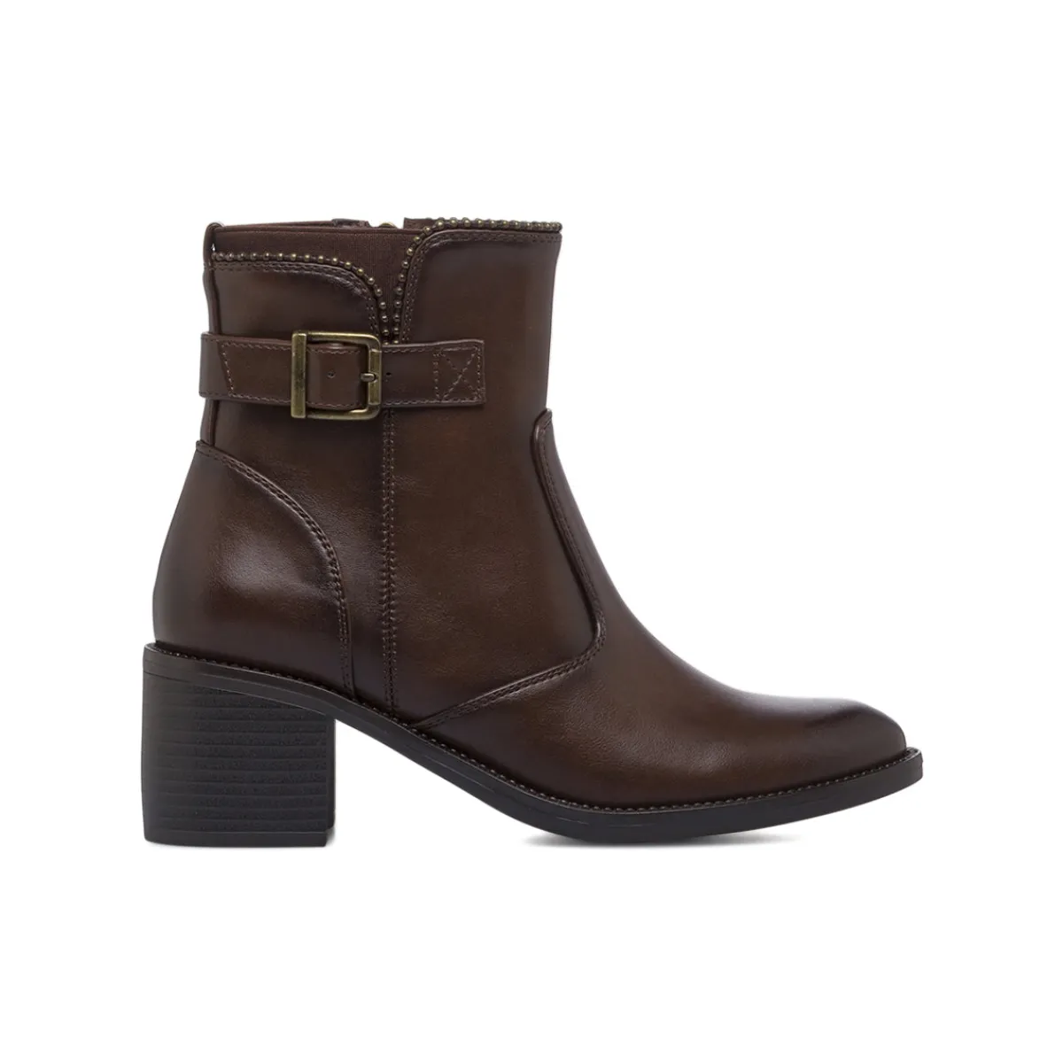 Discount Stivaletti marroni da Donna con fibbia e tacco 6 cm Donna Stivaletti Donna