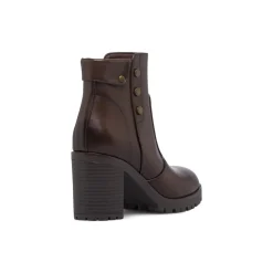 Hot Stivaletti marroni da Donna con tacco 8,5 cm e bottoni Donna Stivaletti Donna