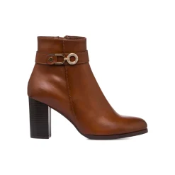 Sale Stivaletti marroni da Donna con fibbia e tacco 8 cm Donna Stivaletti Donna