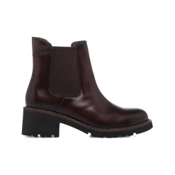 Sale Stivaletti marroni da Donna in pelle con elastico Donna Stivaletti Donna