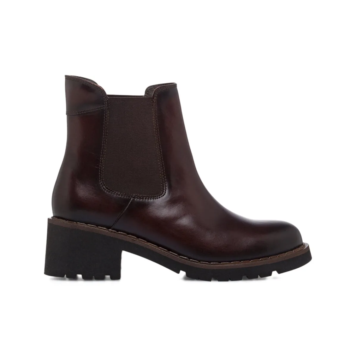 Sale Stivaletti marroni da Donna in pelle con elastico Donna Stivaletti Donna