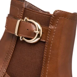 Outlet Stivaletti marroni da Donna con fibbia e tacco 8 cm Donna Stivaletti Donna