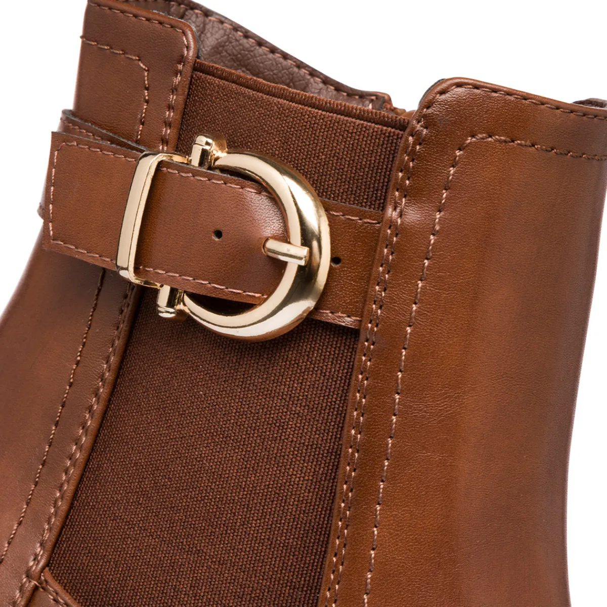 Outlet Stivaletti marroni da Donna con fibbia e tacco 8 cm Donna Stivaletti Donna