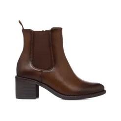 Sale Stivaletti marroni da donna con tacco 6 cm e fibbie Donna Stivaletti Donna