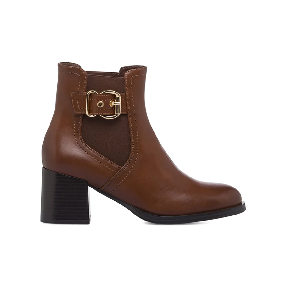 Sale Stivaletti marroni da Donna con fibbia e fascia elastica Donna Stivaletti Donna