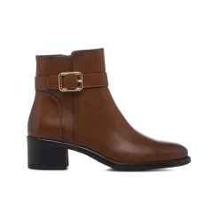 Stivaletti marroni da Donna con fibbia e tacco 5 cm Donna Stivaletti Donna