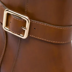 Stivaletti marroni da Donna con fibbia e tacco 5 cm Donna Stivaletti Donna