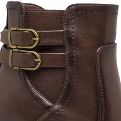 Discount Stivaletti marroni da Donna con fibbie e tacco 8 cm Donna Stivaletti Donna