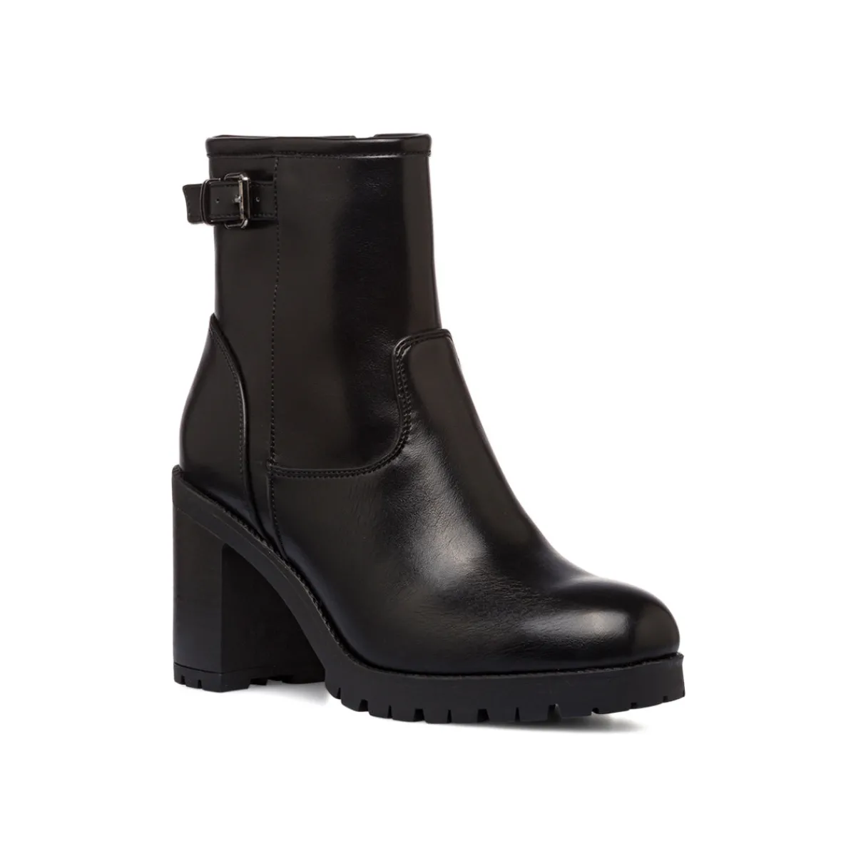 Online Stivaletti neri con fibbia e tacco 8 cm da Donna Donna Stivaletti Donna