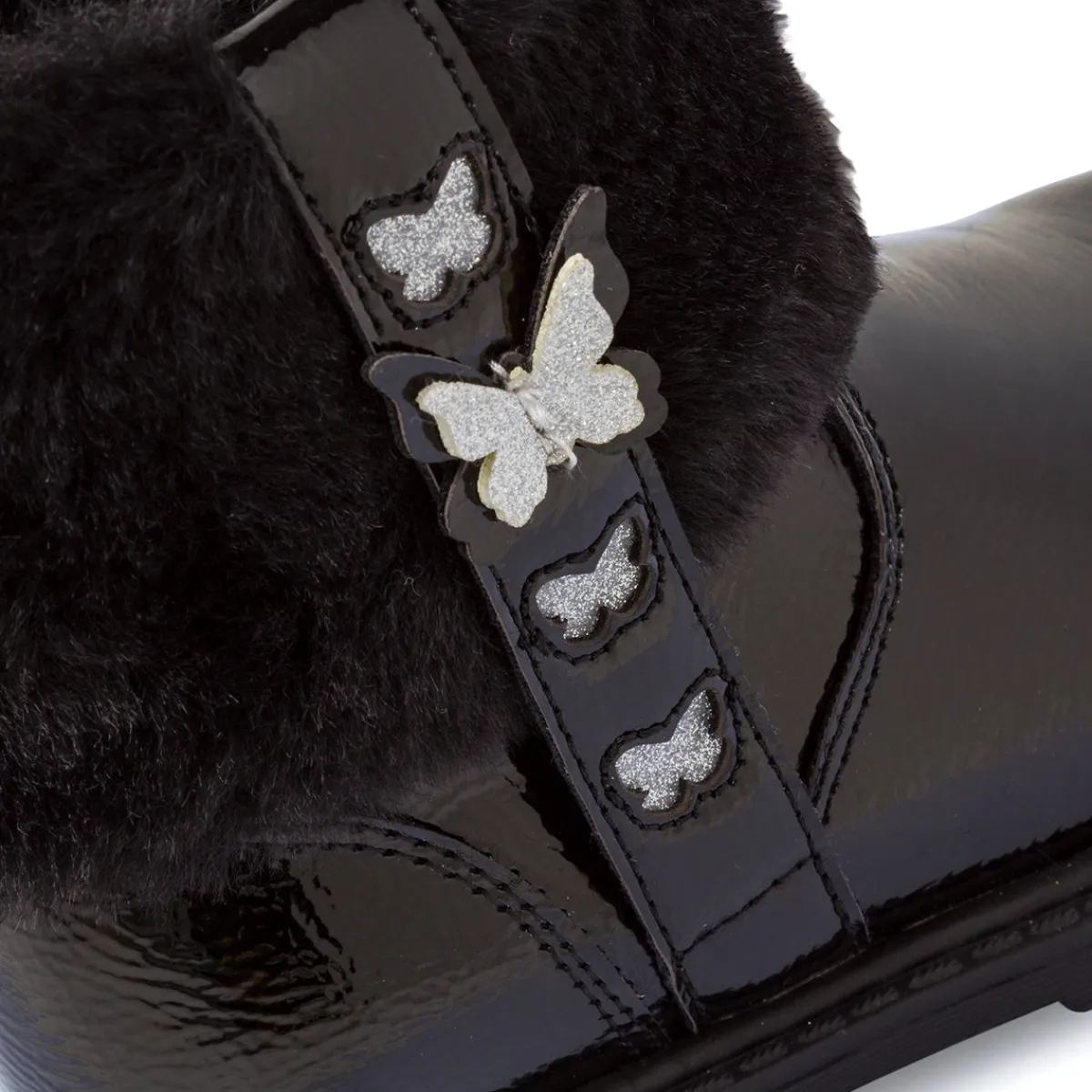 Hot Stivaletti neri da Bambina con dettagli farfalla Bambino Primi Passi Bambina