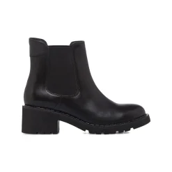 Stivaletti neri da Donna in pelle con elastico laterale Donna Stivaletti Donna