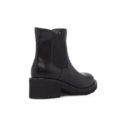 Stivaletti neri da Donna in pelle con elastico laterale Donna Stivaletti Donna