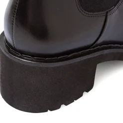 Stivaletti neri da Donna in pelle con elastico laterale Donna Stivaletti Donna