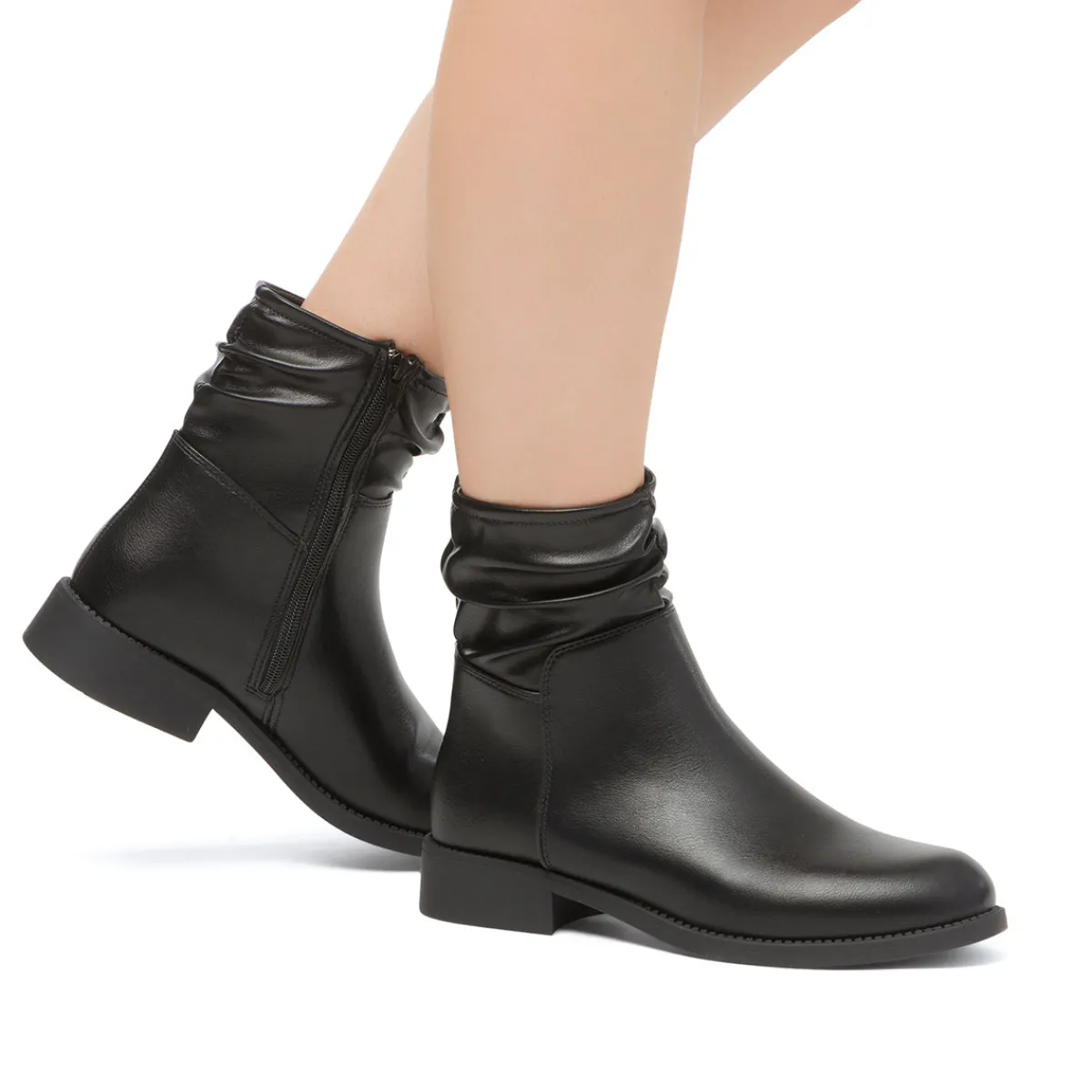 New Stivaletti neri da Donna effetto scamosciato Donna Stivaletti Donna