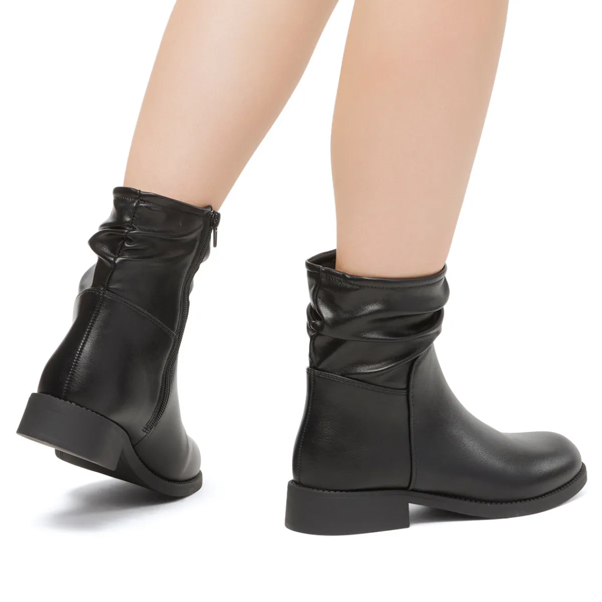 New Stivaletti neri da Donna effetto scamosciato Donna Stivaletti Donna