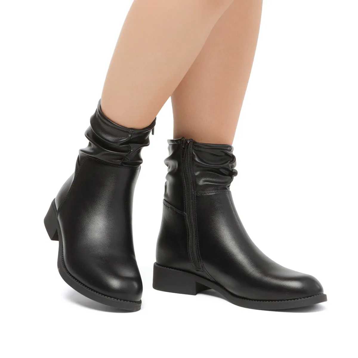 New Stivaletti neri da Donna effetto scamosciato Donna Stivaletti Donna