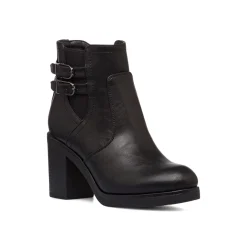 Outlet Stivaletti neri da donna con tacco 8,5 cm e fibbie Donna Stivaletti Donna