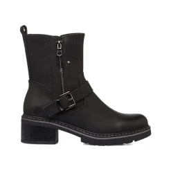 Discount Stivaletti neri da donna con zip e fibbia Donna Stivaletti Donna