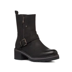 Discount Stivaletti neri da donna con zip e fibbia Donna Stivaletti Donna