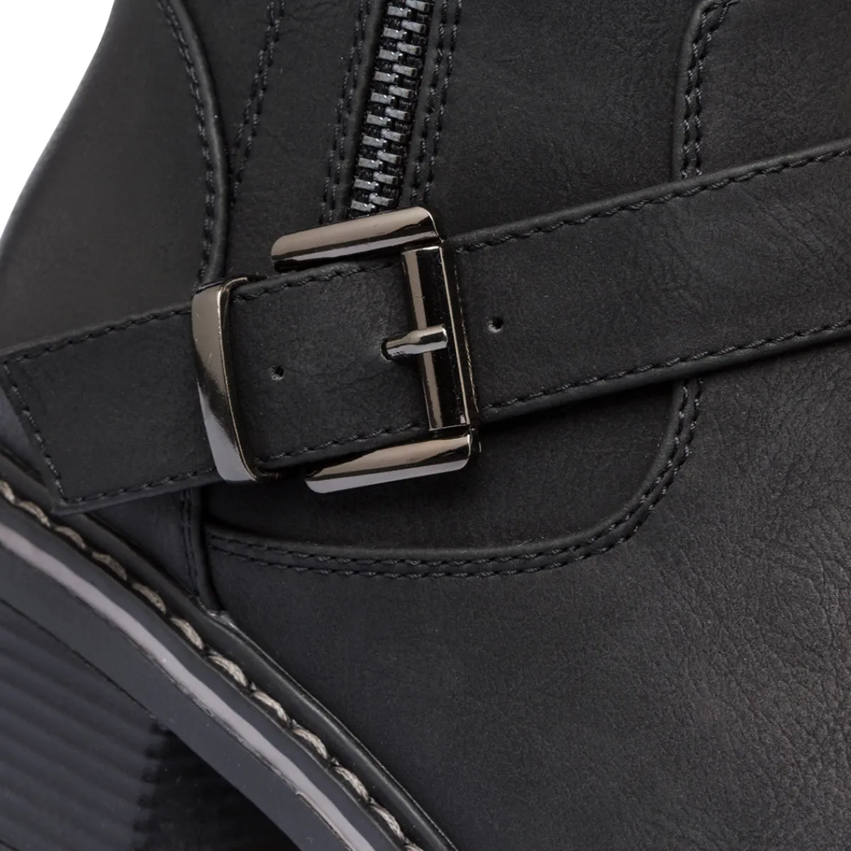 Discount Stivaletti neri da donna con zip e fibbia Donna Stivaletti Donna