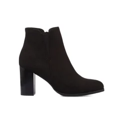 Discount Stivaletti neri da Donna effetto scamosciato con tacco 8 cm Donna Stivaletti Donna