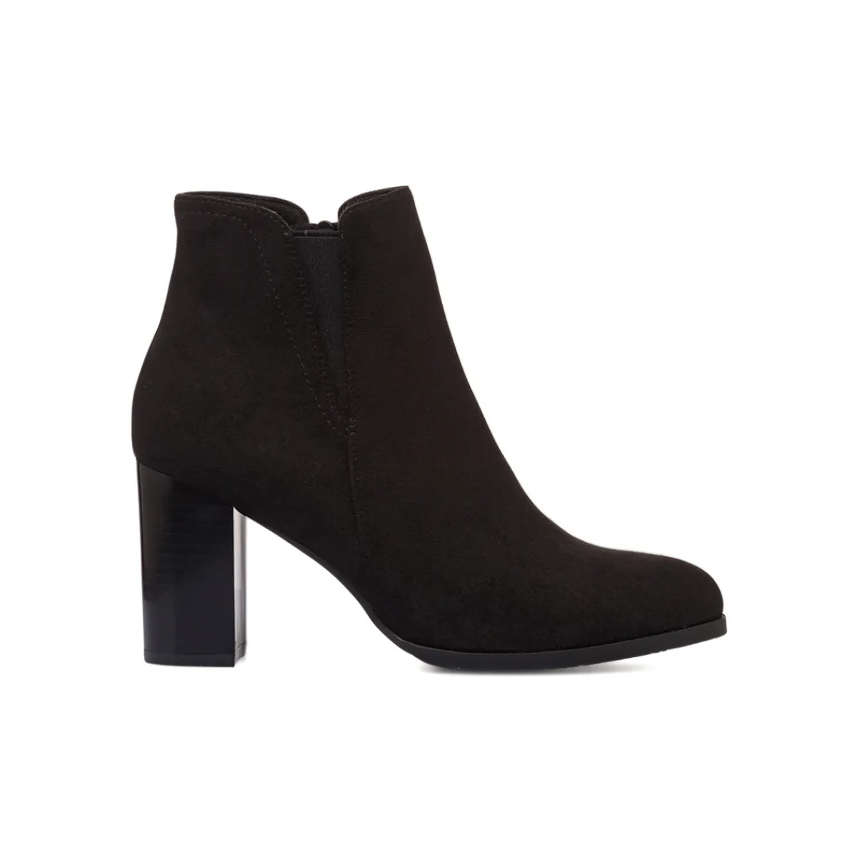 Discount Stivaletti neri da Donna effetto scamosciato con tacco 8 cm Donna Stivaletti Donna