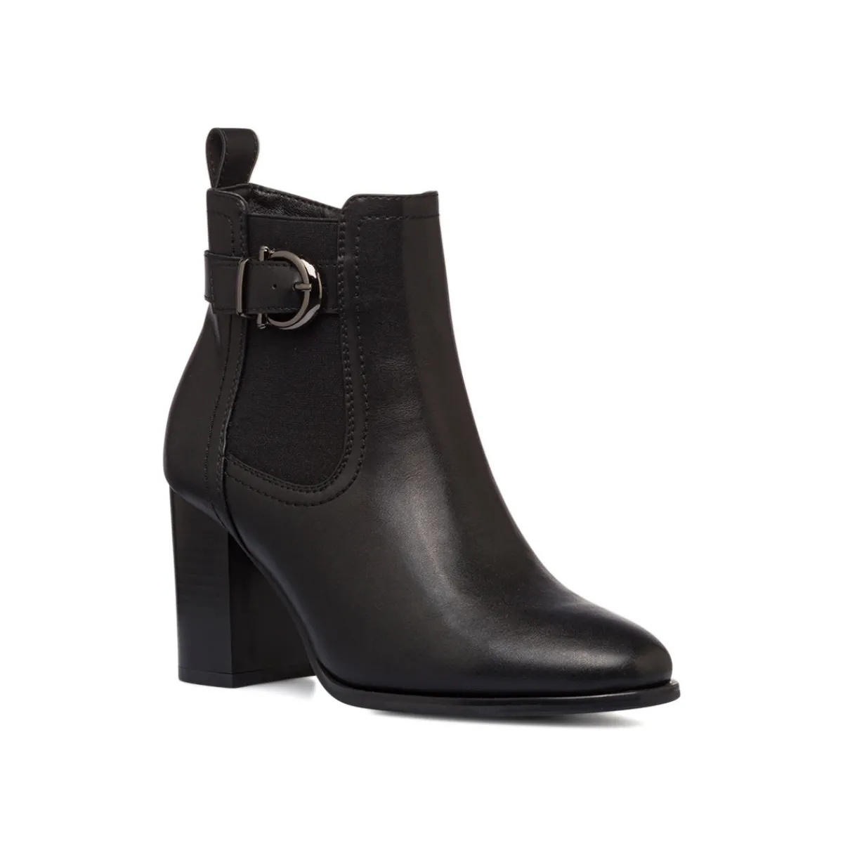 Hot Stivaletti neri da Donna con fibbia e tacco 8 cm Donna Stivaletti Donna