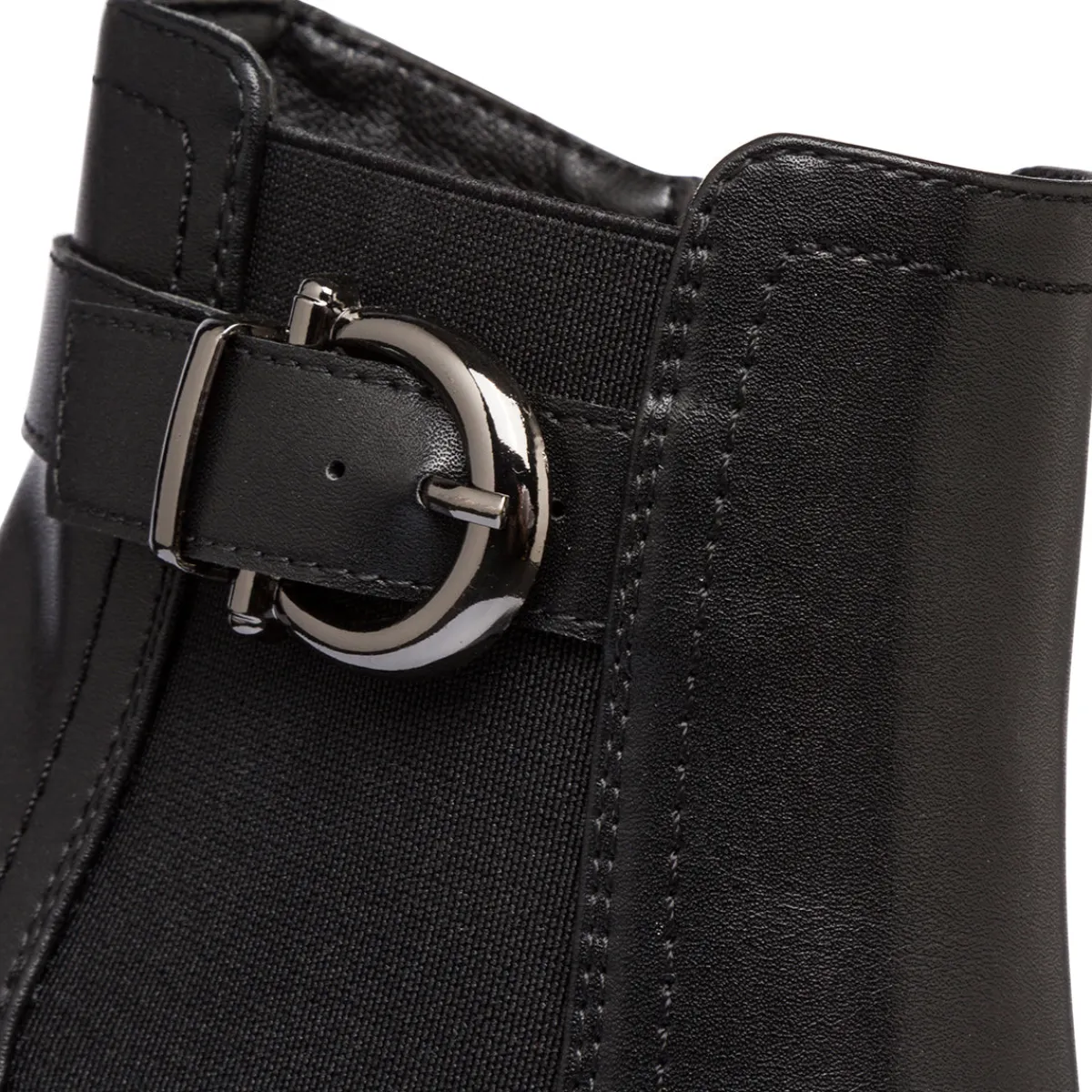 Hot Stivaletti neri da Donna con fibbia e tacco 8 cm Donna Stivaletti Donna