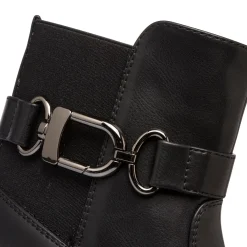 Outlet Stivaletti neri da donna con zip e cinturino Donna Stivaletti Donna