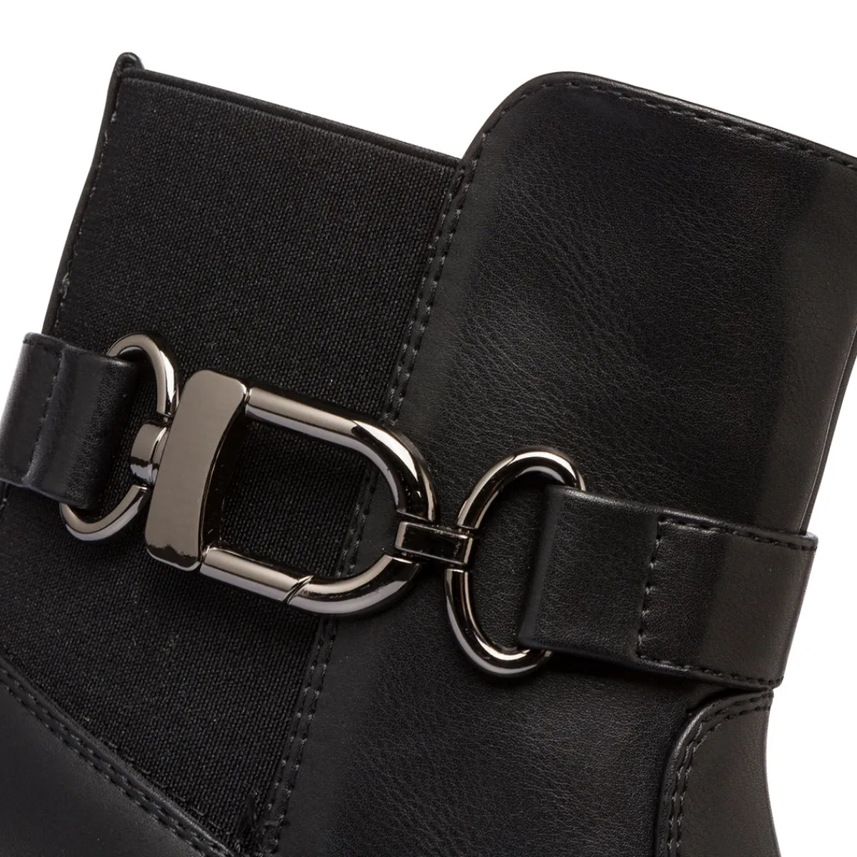 Outlet Stivaletti neri da donna con zip e cinturino Donna Stivaletti Donna