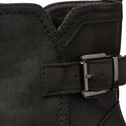 Hot Stivaletti neri da Donna con fibbia effetto scamosciato Donna Stivaletti Donna