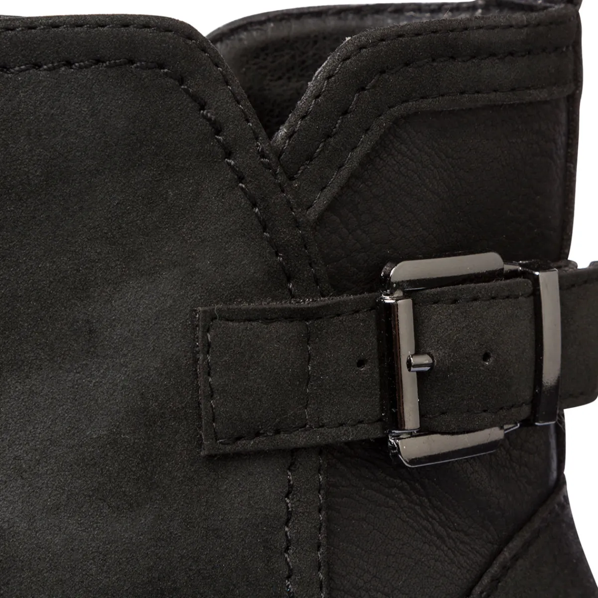 Hot Stivaletti neri da Donna con fibbia effetto scamosciato Donna Stivaletti Donna