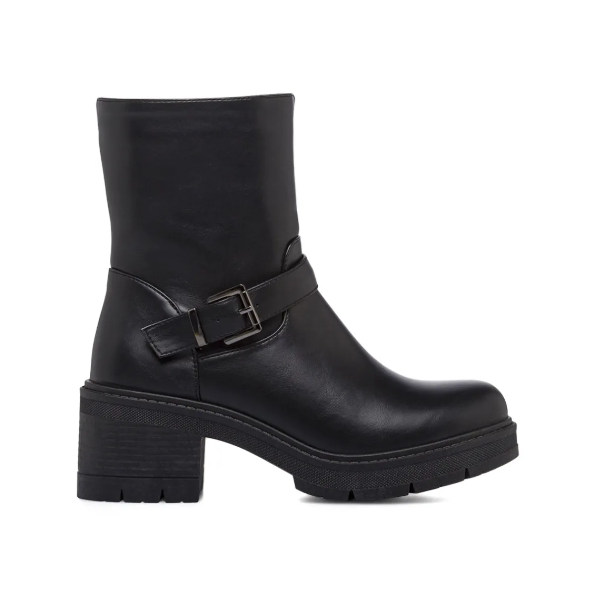 Outlet Stivaletti neri da Donna con fibbia e tacco Donna Stivaletti Donna