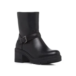 Outlet Stivaletti neri da Donna con fibbia e tacco Donna Stivaletti Donna