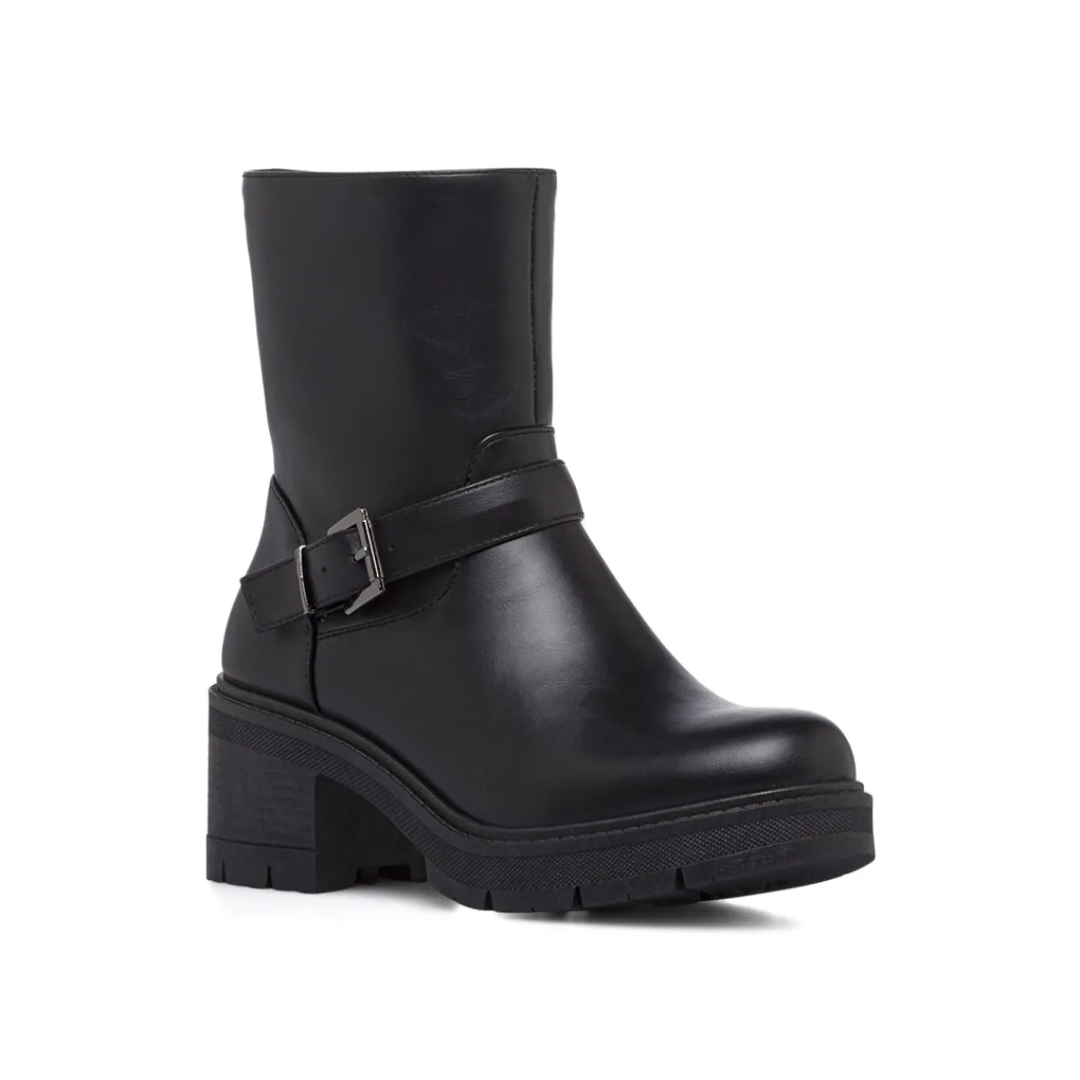 Outlet Stivaletti neri da Donna con fibbia e tacco Donna Stivaletti Donna