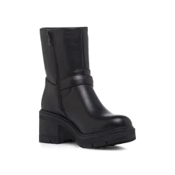 Outlet Stivaletti neri da Donna con fibbia e tacco Donna Stivaletti Donna