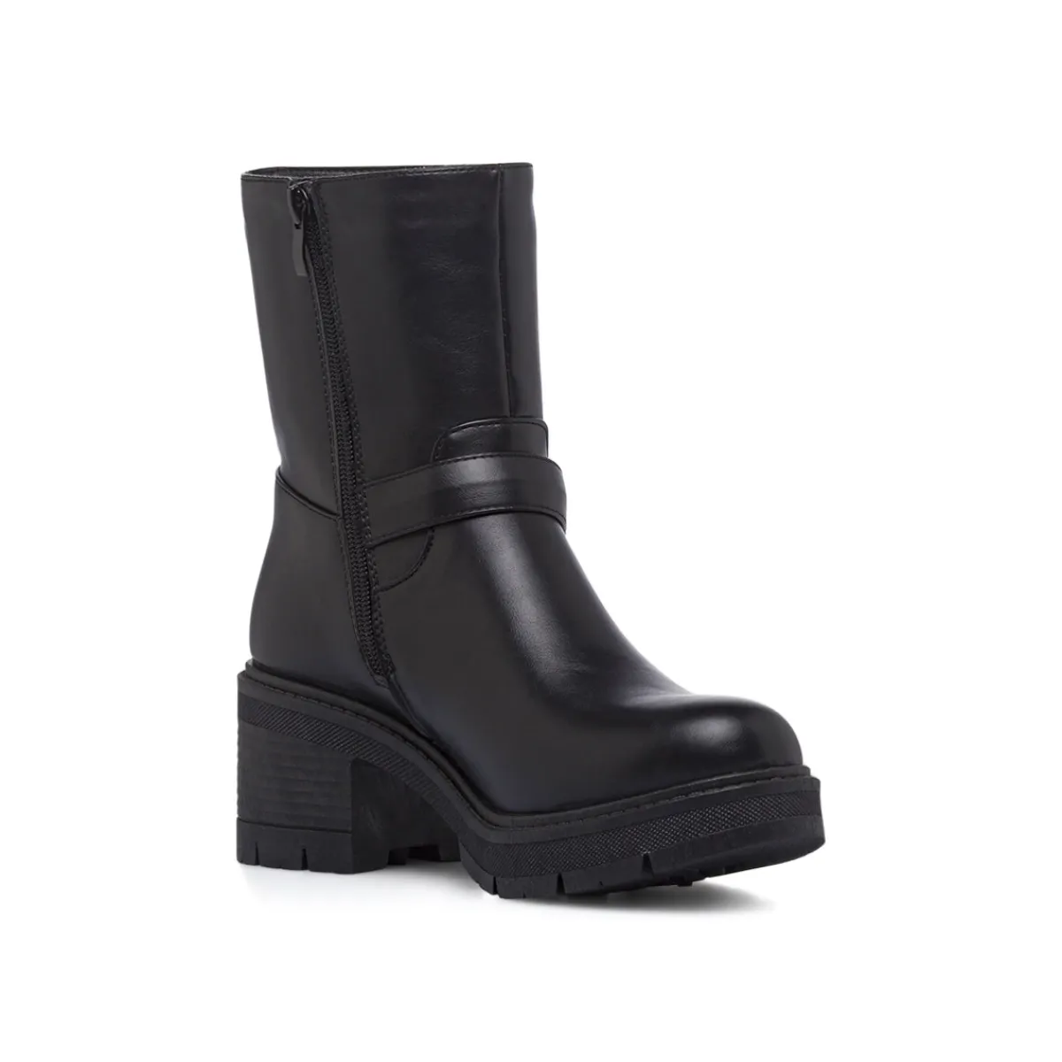 Outlet Stivaletti neri da Donna con fibbia e tacco Donna Stivaletti Donna