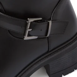 Outlet Stivaletti neri da Donna con fibbia e tacco Donna Stivaletti Donna