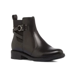 Clearance Stivaletti neri da Donna in pelle con fibbia Donna Stivaletti Donna